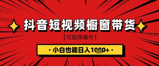 抖音短视频食品橱窗带货，小白轻松上手日入1k+【揭秘】-小艾项目网