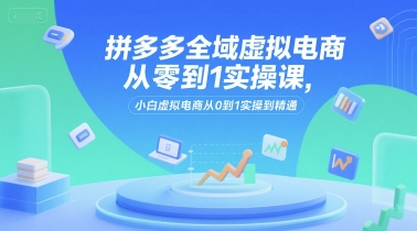 拼多多全域虚拟电商从零到1实操课，小白虚拟电商从0到1实操到精通-小艾项目网