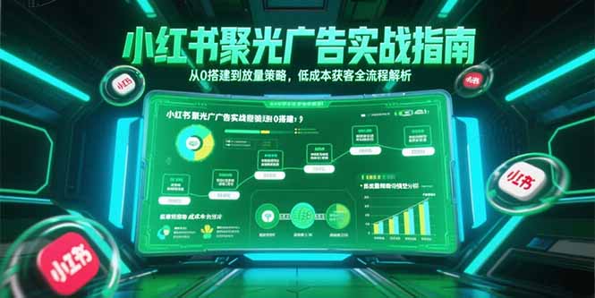 小红书聚光广告实战指南，从0搭建到放量策略，低成本获客全流程解析-小艾项目网