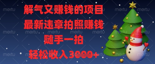 解气又挣钱的项目，最新违章拍照挣钱，随手一拍，轻松收入数张【揭秘】-小艾项目网