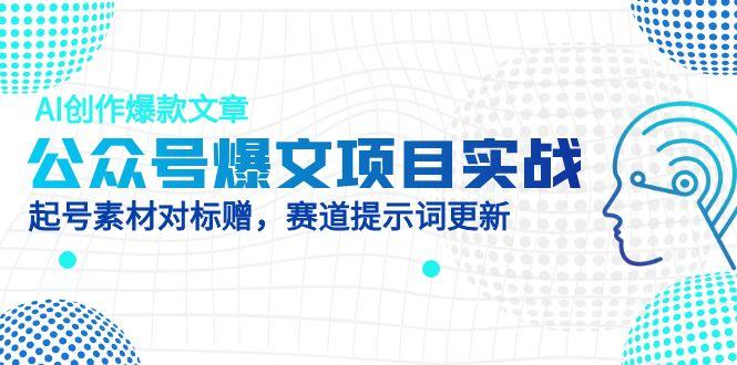 公众号爆文项目实战，AI创作爆款文章，起号素材对标赠(附赛道AI提示词-小艾项目网