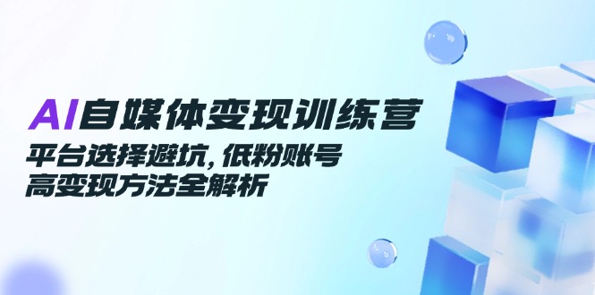 AI自媒体变现训练营，平台选择避坑，低粉账号高变现方法全解析-小艾项目网