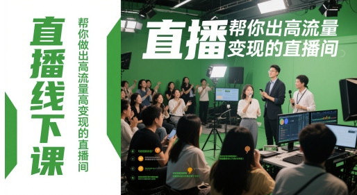 直播线下课，帮你做出高流量高变现的直播间-小艾项目网