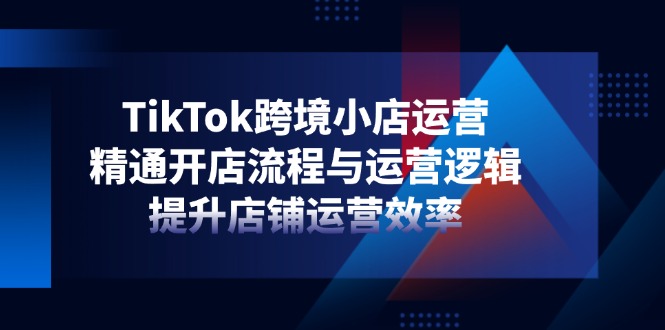 TikTok跨境小店运营，精通开店流程与运营逻辑，提升店铺运营效率-小艾项目网
