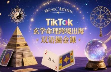 TikTok玄学命理跨境出海双语掘金课，手把手教你用命理知识精准直击海外用户痛点-小艾项目网