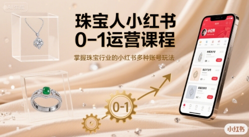 珠宝人小红书0-1运营课程，掌握珠宝行业的小红书多种账号玩法-小艾项目网