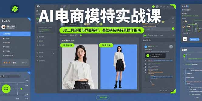 AI电商模特实战课，SD工具部署与界面解析，基础换装换背景操作指南-小艾项目网