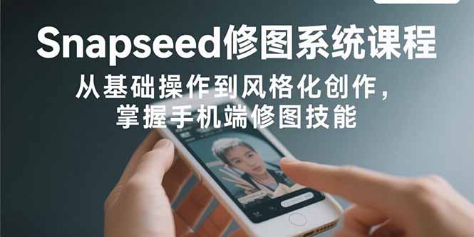 Snapseed修图系统课程：从基础操作到风格化创作，掌握手机端修图技能-小艾项目网