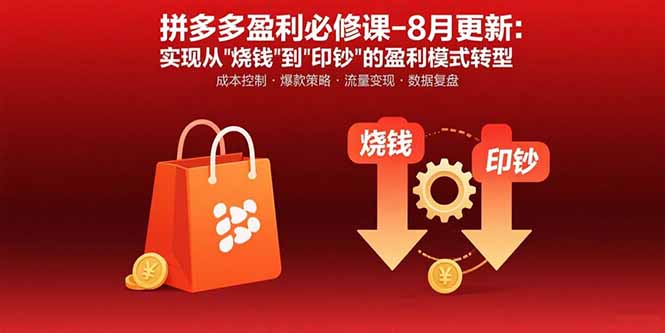 拼多多盈利必修课-8月更新：突破运营瓶颈 实现从烧钱到印钞的盈利模式转型-小艾项目网