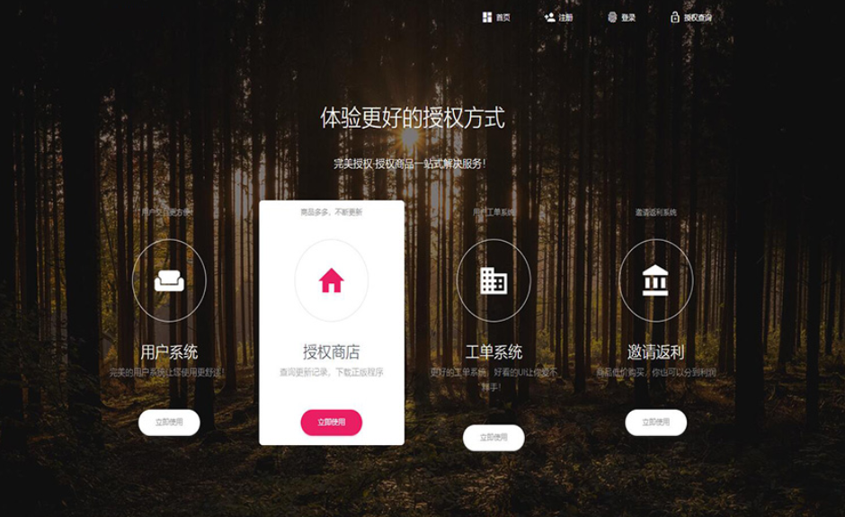 PHP域名授权系统网站 精美UI支付系统团队合作代理返利发卡系统 授权授权管理工单系统-小艾项目网