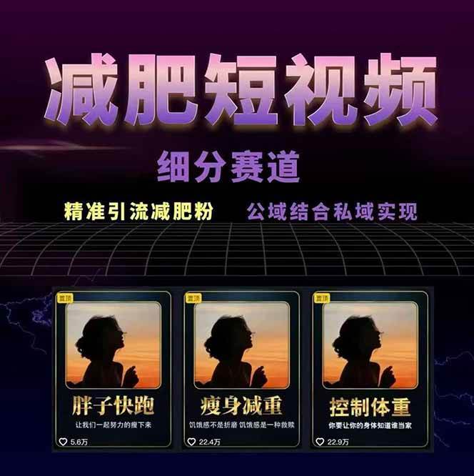 图片[2]-减肥短视频运营实战课：含素材制作、剪映教学，讲精准引流、变现设计与内容模板技巧-小艾项目网
