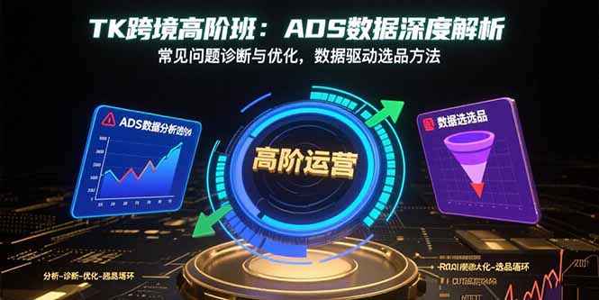 TK跨境高阶班：ADS数据深度解析，常见问题诊断与优化，数据驱动选品方法-小艾项目网