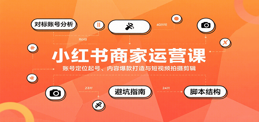 小红书商家运营课，账号定位起号、内容爆款打造与短视频拍摄剪辑-小艾项目网