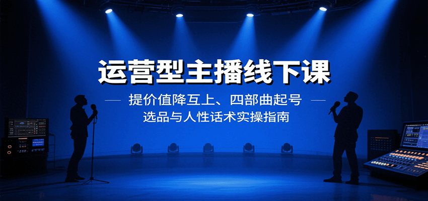运营型主播线下课：提价值降互上、四部曲起号、选品与人性话术实操指南-小艾项目网