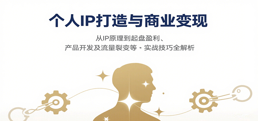 个人IP打造与商业变现，从IP原理到起盘盈利、产品开发及流量裂变等实战技巧全解析-小艾项目网