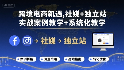跨境电商新机遇，社媒+独立站，实战案例教学+系统化教学-小艾项目网