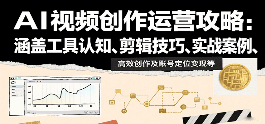 AI视频创作运营攻略：涵盖工具认知、剪辑技巧、实战案例、高效创作及账号定位变现等-小艾项目网