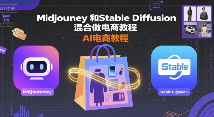 Midjourney和Stable Diffusion混合做电商教程-ai电商教程-小艾项目网