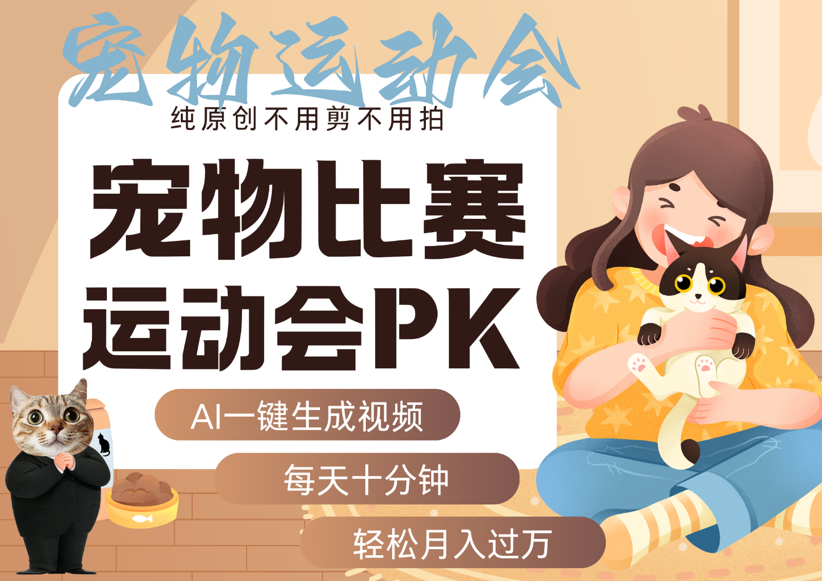 AI萌宠运动员跳水 射击 篮球 足球比赛 每天十分钟 附详细提示词文案库 代替做…-小艾项目网