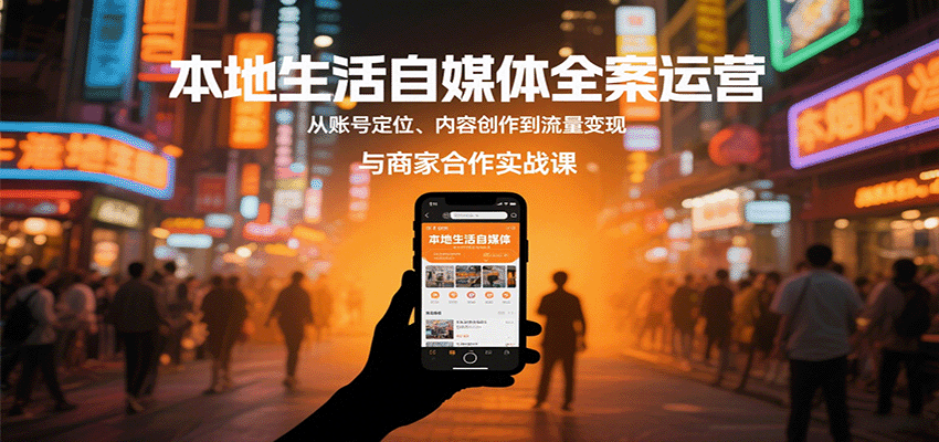 本地生活自媒体全案运营，从账号定位、内容创作到流量变现与商家合作实战课-小艾项目网