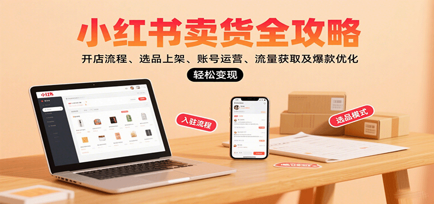 小红书卖货全攻略：开店流程、选品上架、账号运营、流量获取及爆款优化，轻松变现-小艾项目网