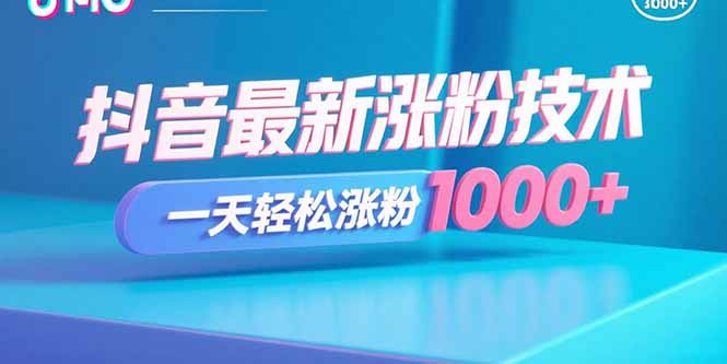 抖音最新涨粉技术，一天轻松涨粉1000+-小艾项目网