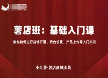 小红薯薯店商城卖货，基础入门课，教你如何进行店铺开通、后台设置、产品上传等入门知识-小艾项目网