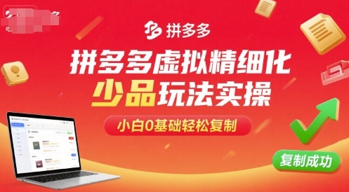 拼多多虚拟精细化少品玩法实操，小白0基础轻松复制-小艾项目网