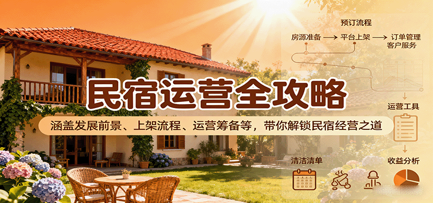 民宿运营全攻略：涵盖发展前景、上架流程、运营筹备等，带你解锁民宿经营之道-小艾项目网