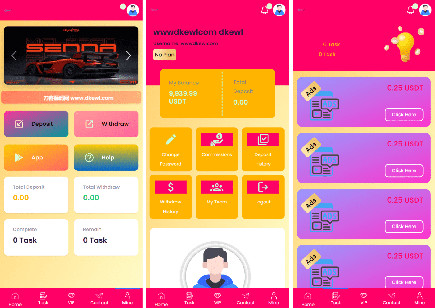 SENNA海外广告奖励投资理财源码/附详细教程-小艾项目网