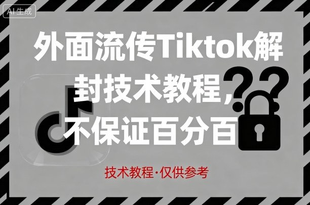 外面流传Tiktok解封技术教程，不保证百分百，具体自测-小艾项目网