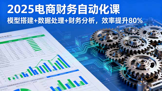 2025电商财务自动化课，模型搭建+数据处理+财务分析，效率提升80%-小艾项目网