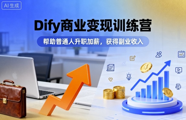 Dify商业变现训练营，帮助普通人升职加薪，获得副业收入-小艾项目网