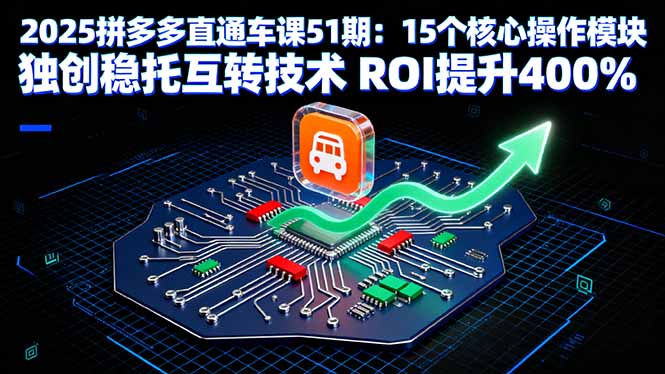 2025拼多多直通车课51期：15个核心操作模块 独创稳托互转技术 ROI提升400%-小艾项目网