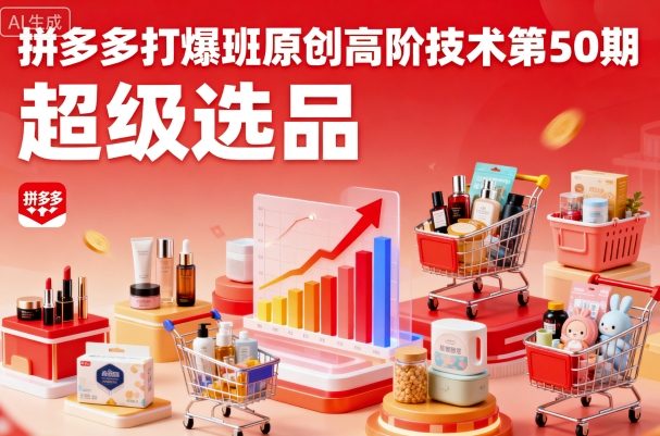 拼多多打爆班原创高阶技术第50期，超级选品-小艾项目网