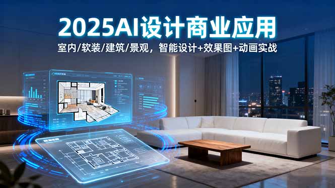 2025AI设计商业应用：室内/软装/建筑/景观，智能设计+效果图+动画实战-小艾项目网