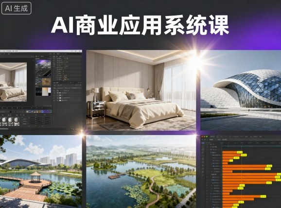 AI商业应用系统课，室内-软装-建筑-景观，智能设计+效果图+动画画实战-小艾项目网