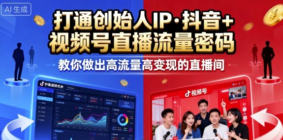 25年直播9-10两期线下课，打通创始人IP，抖音+视频号直播流量密码，教你做出高流量高变现的直播间-小艾项目网