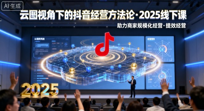 云图视角下的抖音经营方法论，2025线下课，助力商家规模化经营，提效经营(录音+字幕)-小艾项目网