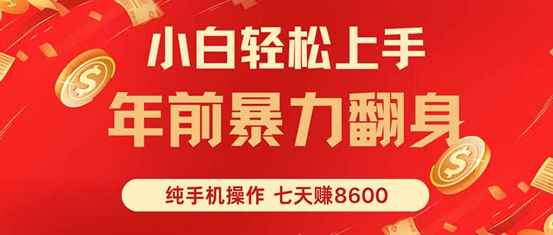 七天狂赚8600，小白纯手机操作，日入1000+-小艾项目网