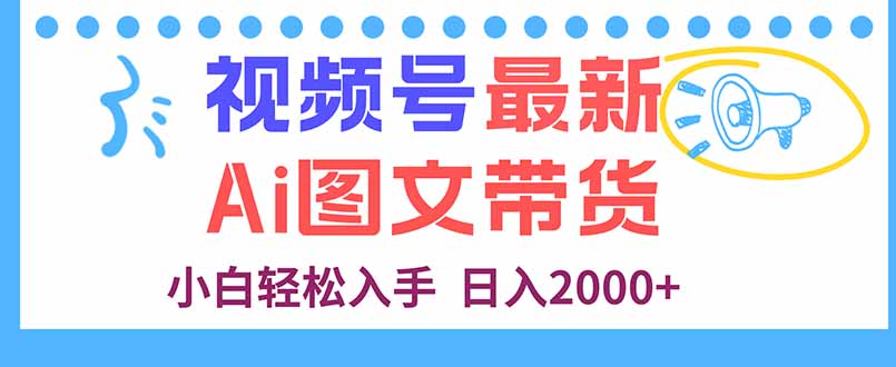 视频号最新AI图文带货，每天几分钟，小白轻松入手，日入2000+-小艾项目网