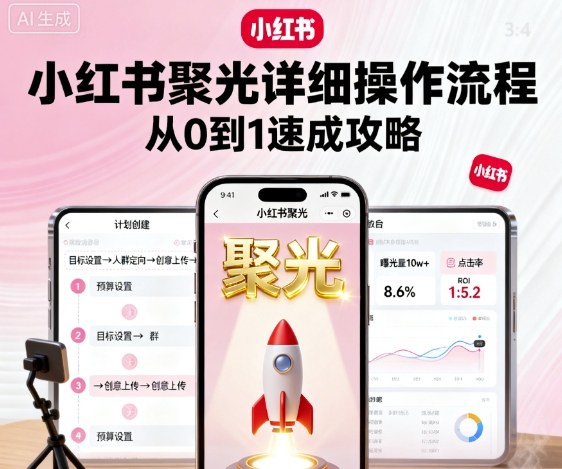 小红书聚光详细操作流程，小红书聚光从0到1速成攻略-小艾项目网