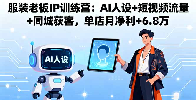 服装老板IP训练营：AI人设+短视频流量+同城获客，单店月净利+6.8万-小艾项目网