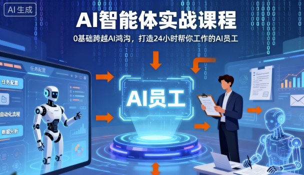 Ai智能体实战课程，0基础跨越Ai鸿沟，打造24小时帮你工作的Ai员工，打破常规，以实战定义Ai-小艾项目网