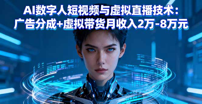 AI数字人短视频与虚拟直播技术：广告分成+虚拟带货月收入2万-8万元-小艾项目网