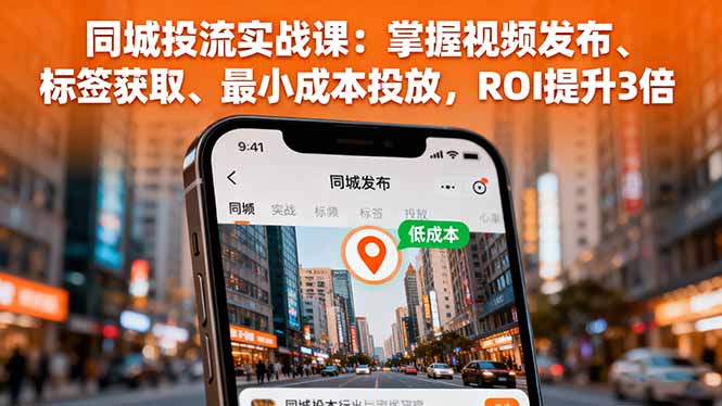 同城投流实战课：掌握视频发布、标签获取、最小成本投放，ROI提升3倍-小艾项目网