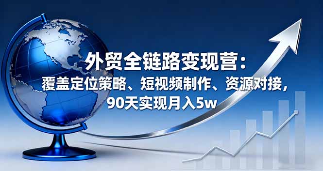 外贸全链路变现营：覆盖定位策略、短视频制作、资源对接，90天实现月入5w-小艾项目网