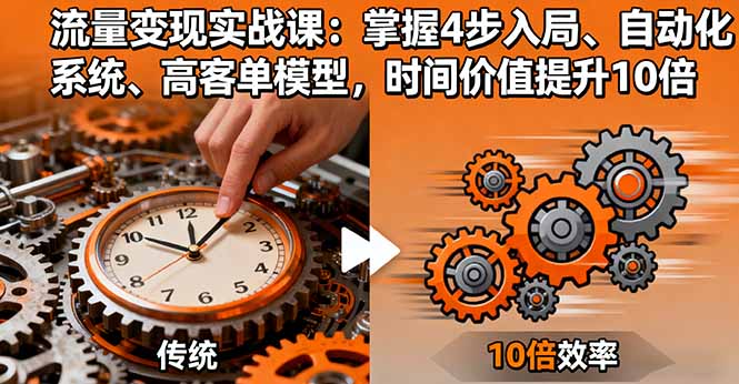流量变现实战课：掌握4步入局、自动化系统、高客单模型，时间价值提升10倍-小艾项目网