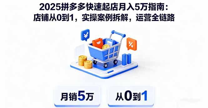 2025拼多多快速起店月入5万指南：店铺从0到1，实操案例拆解，运营全链路-小艾项目网
