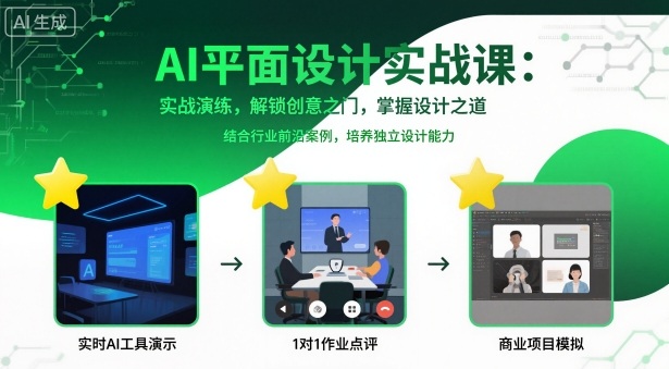 AI平面设计实战课，实战演练，解锁创意之门，掌握设计之道-小艾项目网
